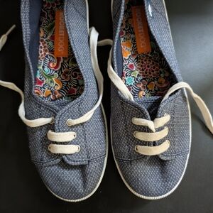 Rocket Dog Women's Pennydl Navy Blue Canvas Slip-In Loafer Shoes Size 8